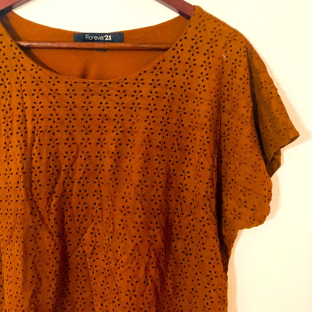 faux suede brown top.